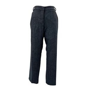 MaxMara Weekend Wool Gray Herringbone Pleated Trouser Pants Size 16